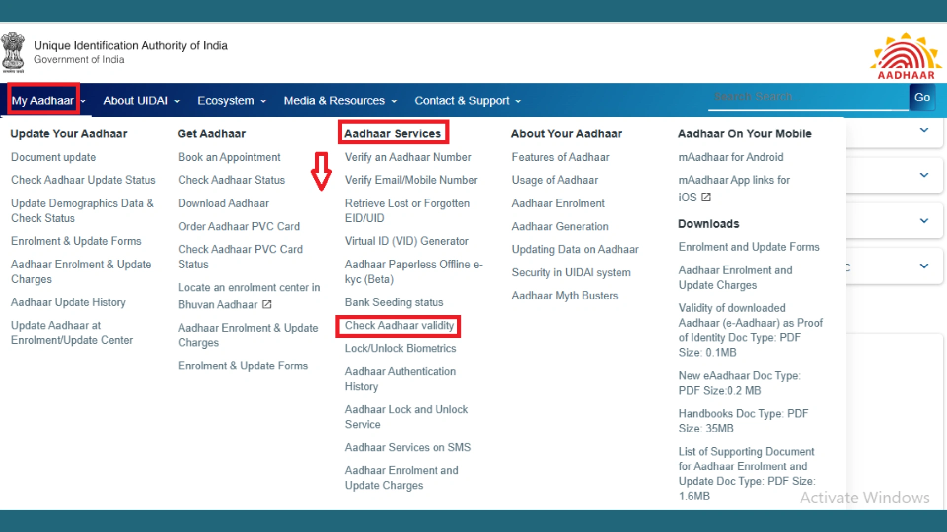 AADHAAR VALIDITY - CHECK AADHAAR VALIDITY ONLINE 1 CHECK AADHAAR VALIDITY