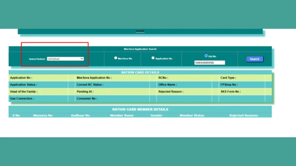 FSC Search with Aadhaar No